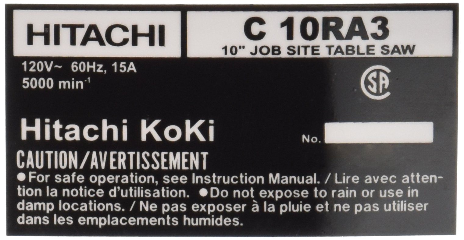 Amazon.com: Hitachi 325839 2ETC Label C10RA3 Replacement Part